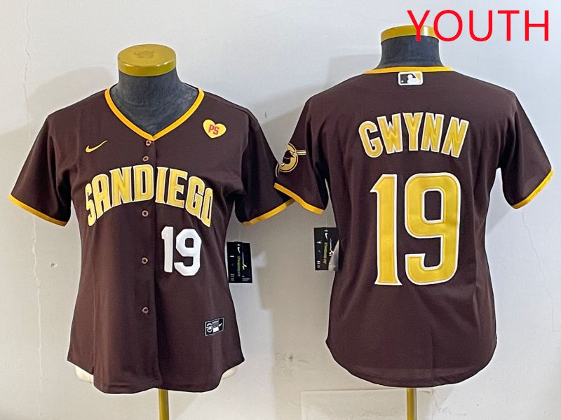 Youth San Diego Padres #19 Gwynn Brown Game 2025 Nike MLB Jersey style 5->youth mlb jersey->Youth Jersey